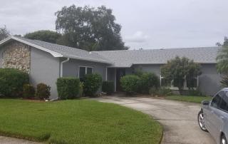 finished roof with gray shingles