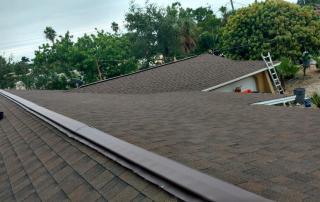 finished roof with brown shingles