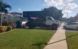 Parlament Roofing truck in driveway