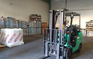 forklift at parlament roofing warehouse